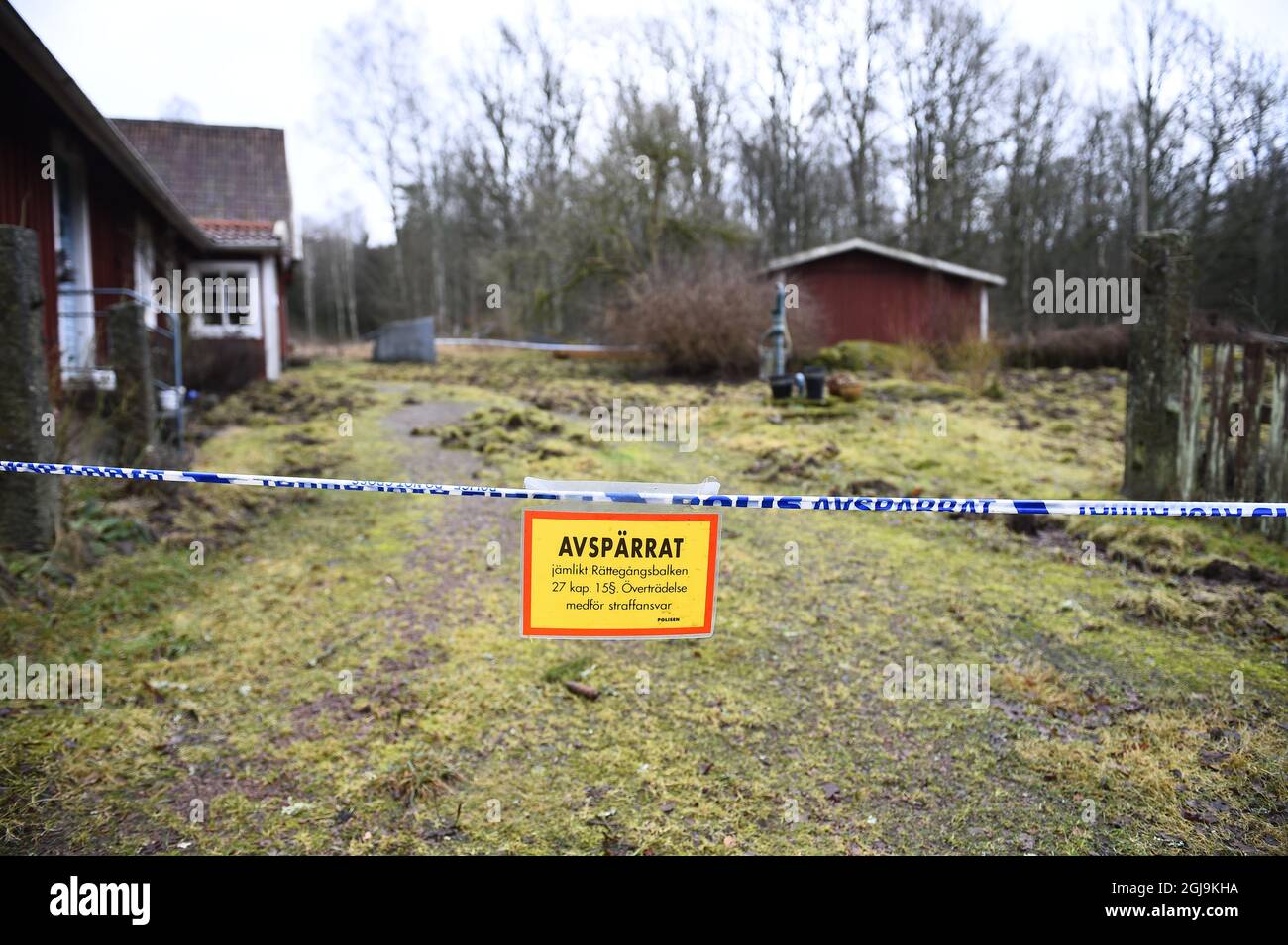 KNISLINGE 2016-01-26 The Court visited crime scene at a farm in South Sweden, January 26, 2016. It was day two during the trial against a doctor on charges of kidnapping and raping a woman whom prosecutors said he planned to hold prisoner for years in a specially constructed soundproof bunker. Foto: Emil Langvad/TT kod 11530  Stock Photo