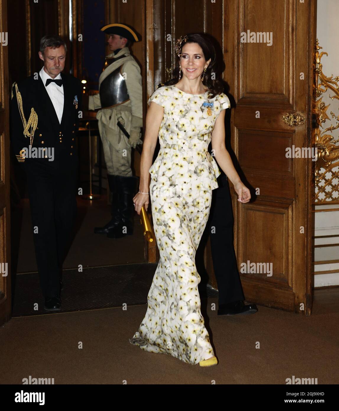 STOCKHOLM 2016-04-30 Crown Princess Mary arriving at the Banquet at the Royal Palace in connection with The King's birthday celebrations, Saturday, April 30, 2016. Photo: Christine Olsson / TT / code 10430  Stock Photo