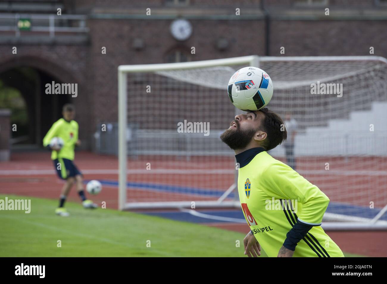 STOCKHOLM 2016-05-28 Jimmy Durmaz pictured during the Swedish national football team Euro 2016 training camp at the Stockholm Olympic Stadium in Stockholm, Sweden, May 28, 2016. Photo: Erik Nylander / TT / kod 11540 ** SWEDEN OUT ** Stock Photo