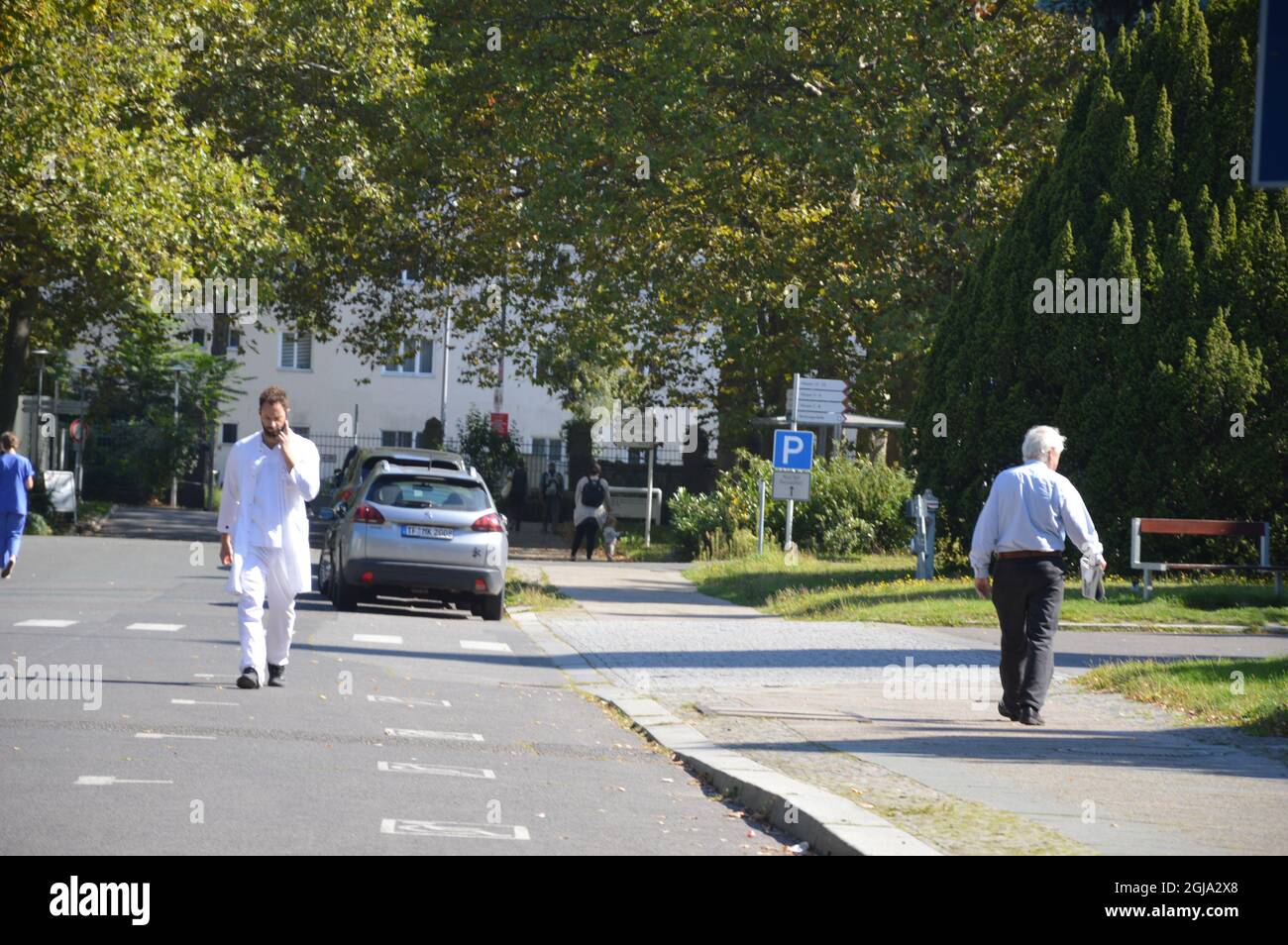 Nursing staff at Berlin´s state-owned Vivantes hospitals on strike - Photos: Vivantes Auguste Viktoria Clinic in Schoeneberg, Berlin, Germany - September 9, 2021. Stock Photo