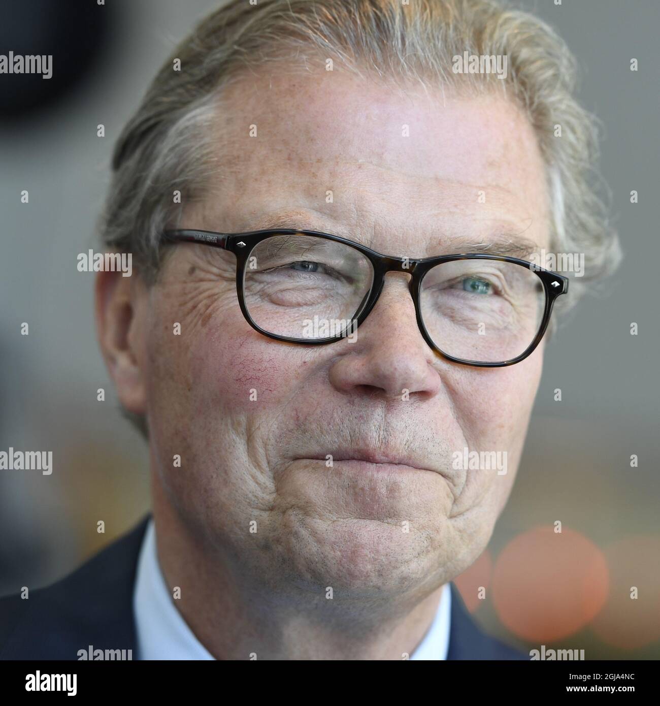 STOCKHOLM 2016-07-25 Telecom giant Ericssons Chairman Leif Johansson during a press briefing after the resignation of the company's CEO Hans Vestberg at the Ericsson head office in Stockholm, Sweden, July 25, 2016. Foto: Maja Suslin / TT kod 10300  Stock Photo