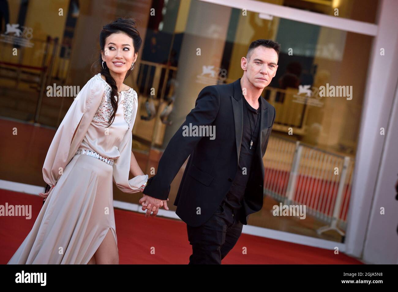 Venice, Italy. 08th Sep, 2021. VENICE, ITALY - SEPTEMBER 08:Mara Lane, Jonathan Rhys Meyers attends the red carpet of the movie 'Freaks Out' during the 78th Venice International Film Festival on September 08, 2021 in Venice, Italy. Credit: dpa/Alamy Live News Stock Photo