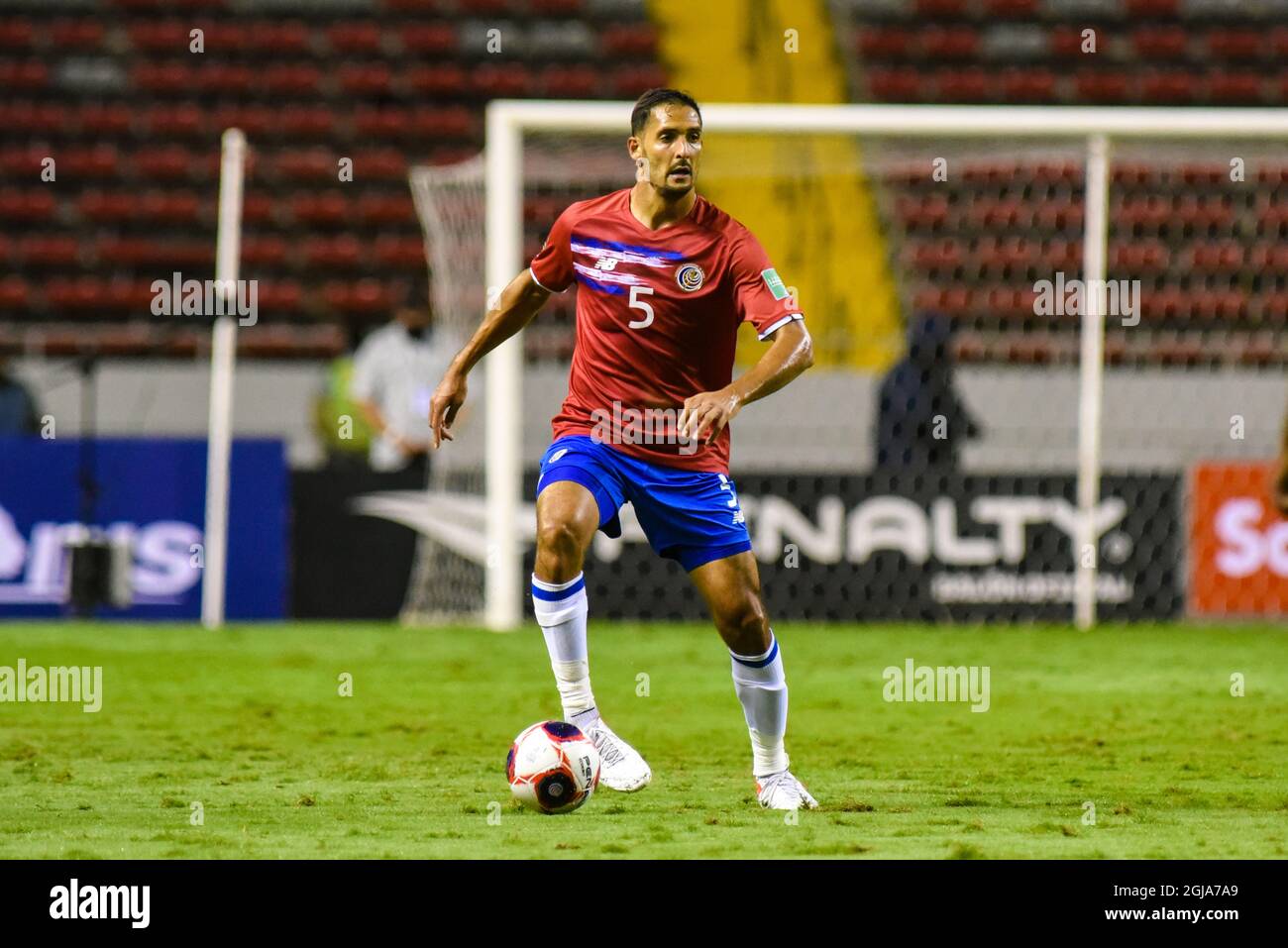 SAN JOSE, Costa Rica:  Celso Borges of Costa Rica during the 1-1 draw game between Costa Rica and Jamaica in the Concacaf FIFA World Cup Qualifiers on Stock Photo