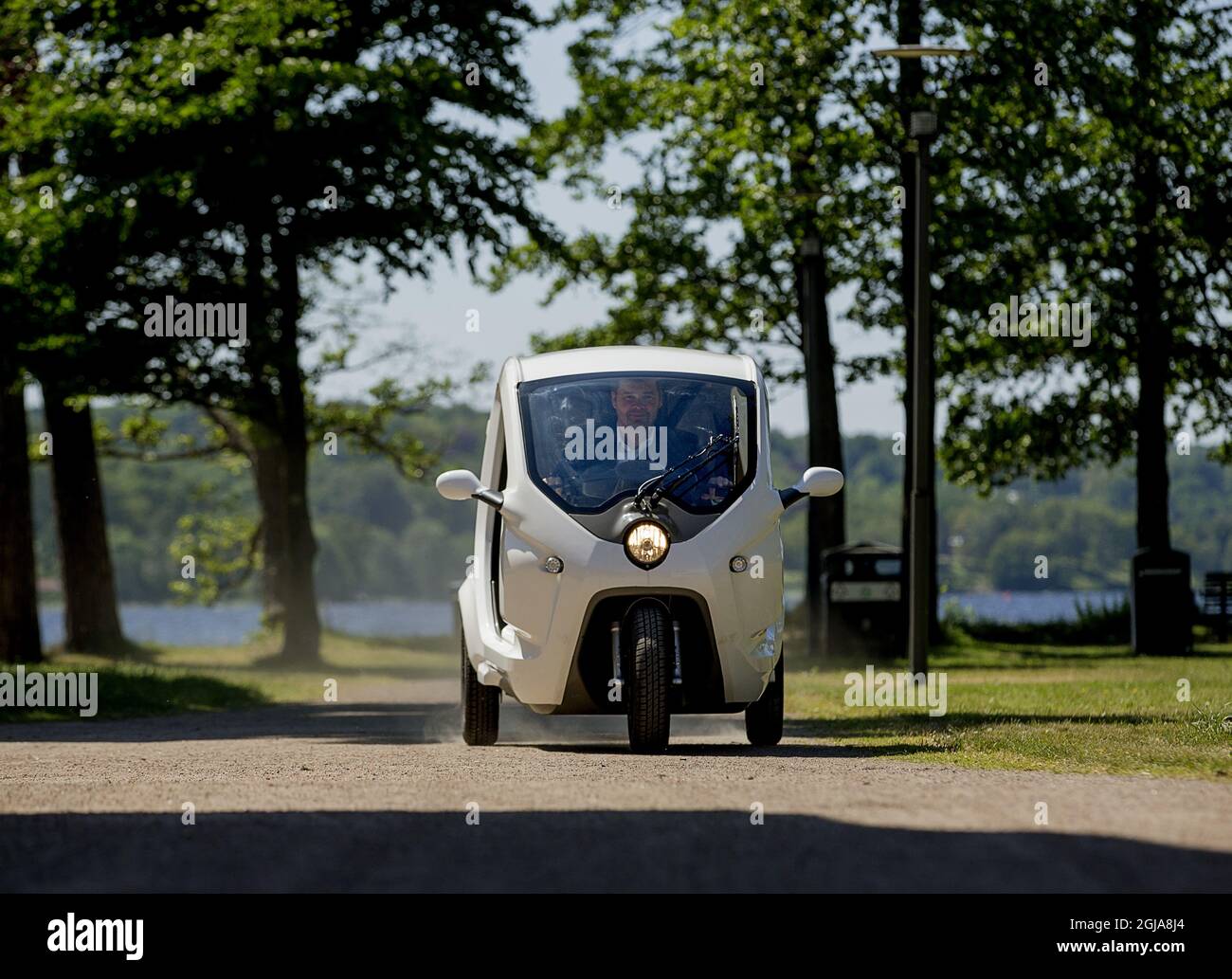 LERUM 2016-06-08 Clean Motions vehicle Zbee, moped, scooter, road, traffic, communications, transport, Goran Folkesson founder and owner of Cleans Motions Foto Adam Ihse / TT / Kod 9200 , electric, environment  Stock Photo