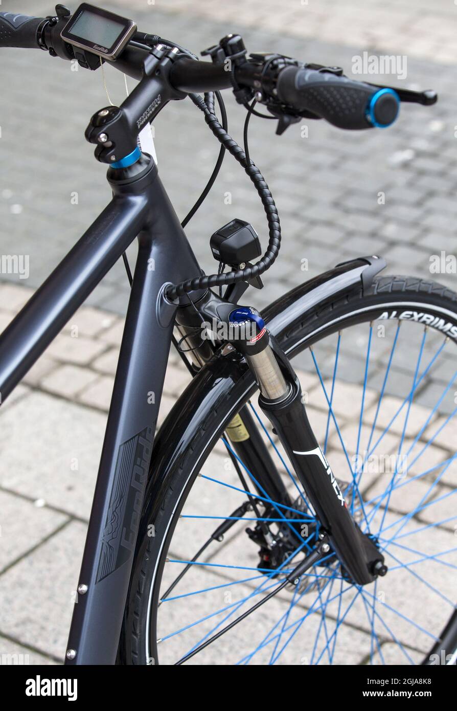 2016-06-16 electric bicycle, e-bike ,booster bike, bicycle , shock-absorbers, display Foto: Thomas Johansson / TT / Kod 9200  Stock Photo