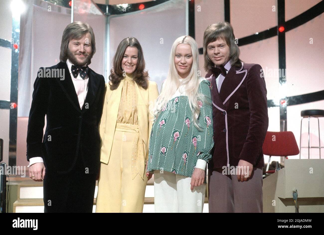 Song contest MELODIFESTIVALEN 1973 at a SVT studio in Stockholm ABBA  participated with the song Ring Ring Ring (just please give me a call). ***  MELODIFESTIVALEN 1973 i TV-huset Stockholm Gruppen deltog