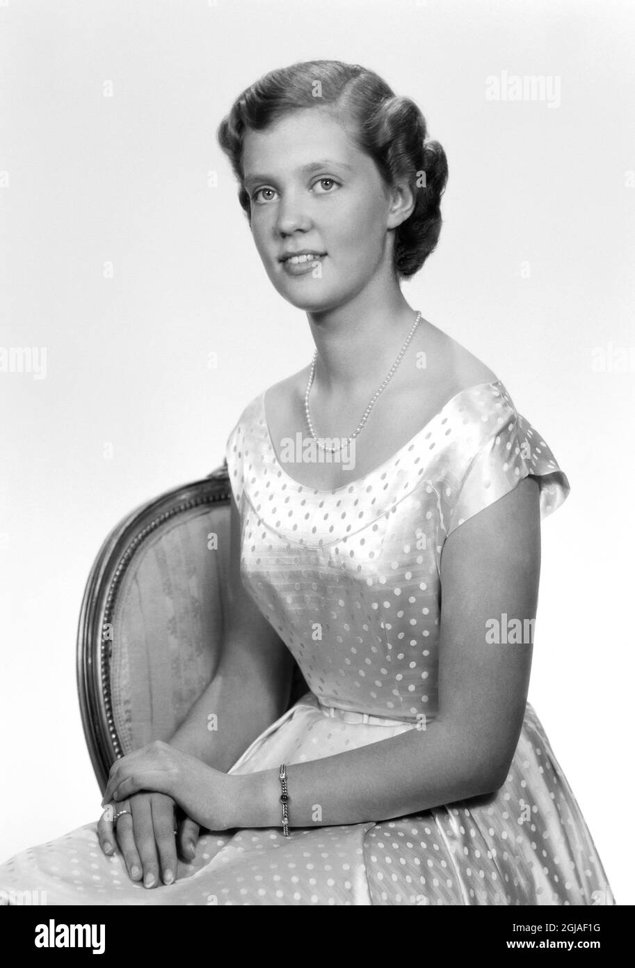 ARKIV 1952 Princess Birgitta of Sweden in gala dress Foto: TT / kod 1901 Stock Photo