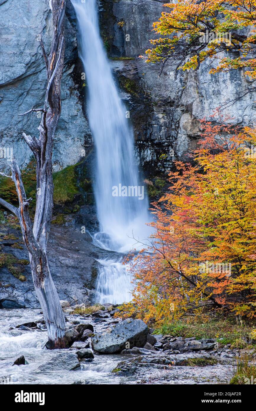 Argentina, Patagonia, waterfall, Chorrillo del Salto Stock Photo