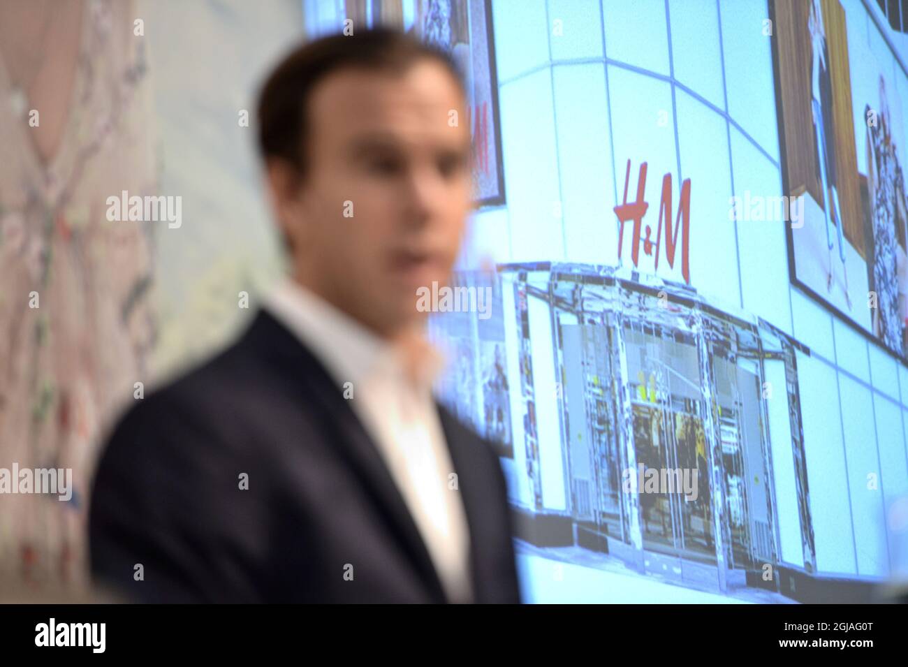 STOCKHOLM 20170131 HM:s CEO, Karl-Johan Persson, is seen during the presentation of the financial report in the companyÂ’s head office in Stockholm, Sweden, January 2017. Foto: Henrik Montgomery / TT kod 10060  Stock Photo