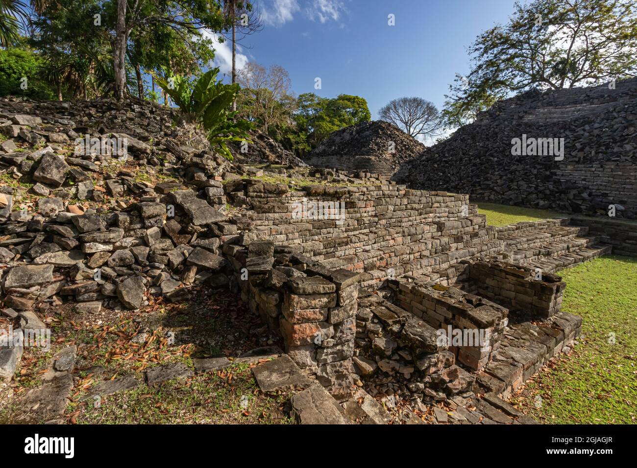 Belize, Toledo. Lubaantun Archeological Site. Stock Photo