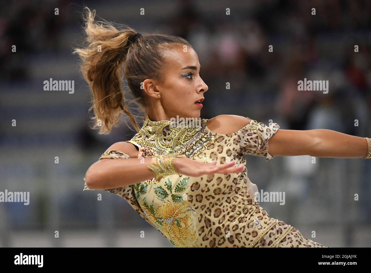 ROBERTA SASSO, Italy, performing in Junior Solo Dance - Free Dance at The European Artistic Roller Skating Championships 2021 at Play Hall, on September 06, 2021 in Riccione, Italy. (Photo by Raniero Corbelletti/AFLO) Stock Photo