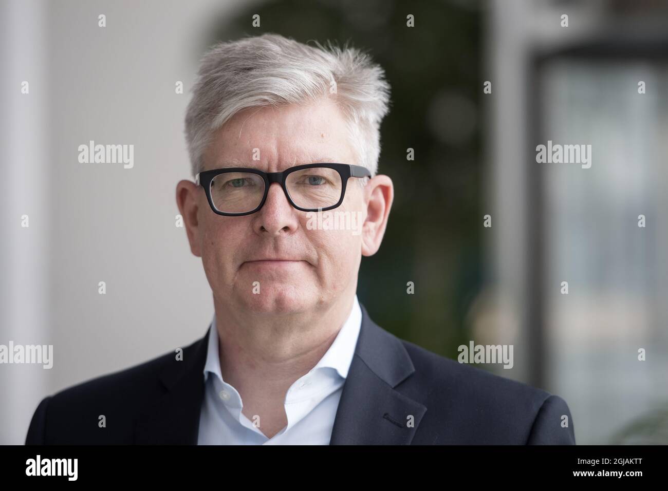 Swedish telecom giant Ericsson's CEO Borje Ekholm comments the company's  first quarter results during an interview