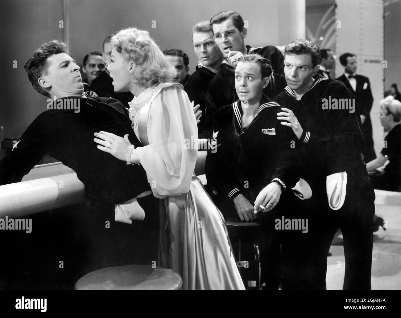 Eddie Bracken (left), Betty Hutton, William Holden (right, back), on ...