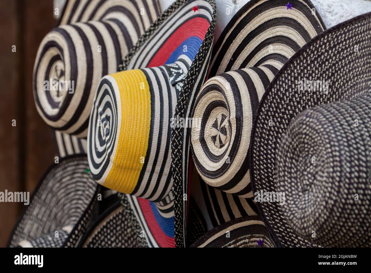 South America, Colombia, Cartagena. Colorful straw hats Stock Photo - Alamy