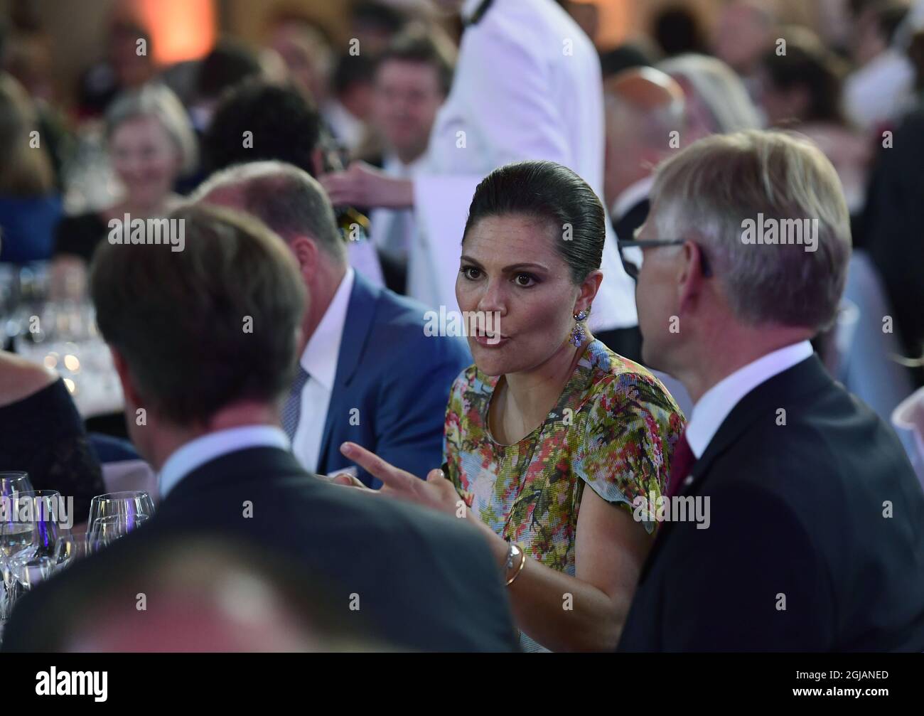 STOCKHOLM 2017-05-29 Sweden's Crown Princess Victoria during an official dinner at the Eric Ericson Hall at Skeppsholmen in Stockholm, Sweden. The Danish Crown Prince couple are on an official visit to Sweden. Foto: Maja Suslin / TT / kod 10300 danishinsweden2017  Stock Photo