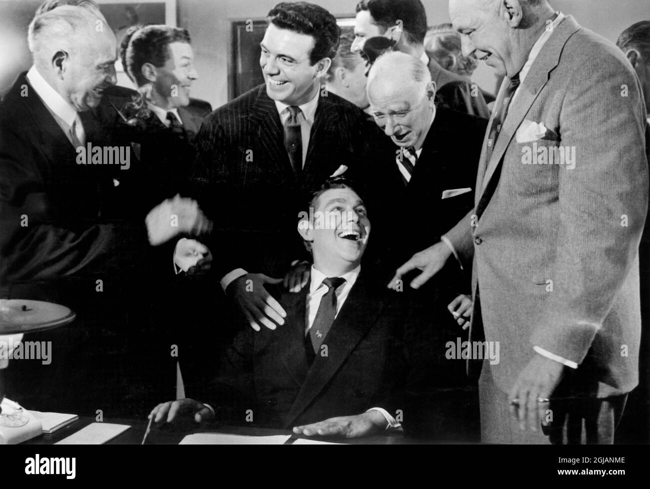 Andy Griffith (seated center), onset of the Film, "A Face in the Crowd