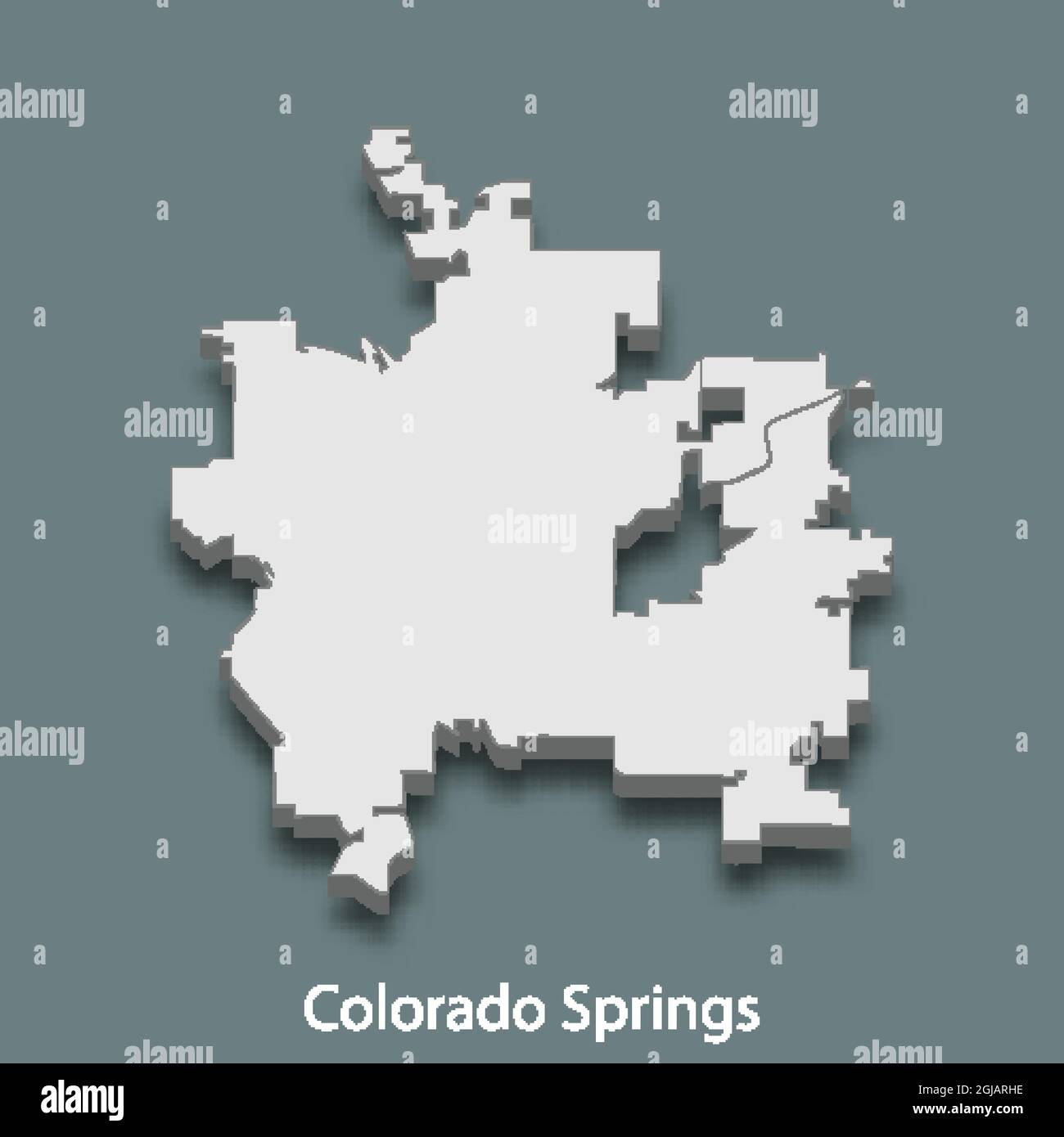 3d isometric map of Colorado Springs is a city of United States, vector illustration Stock Vector