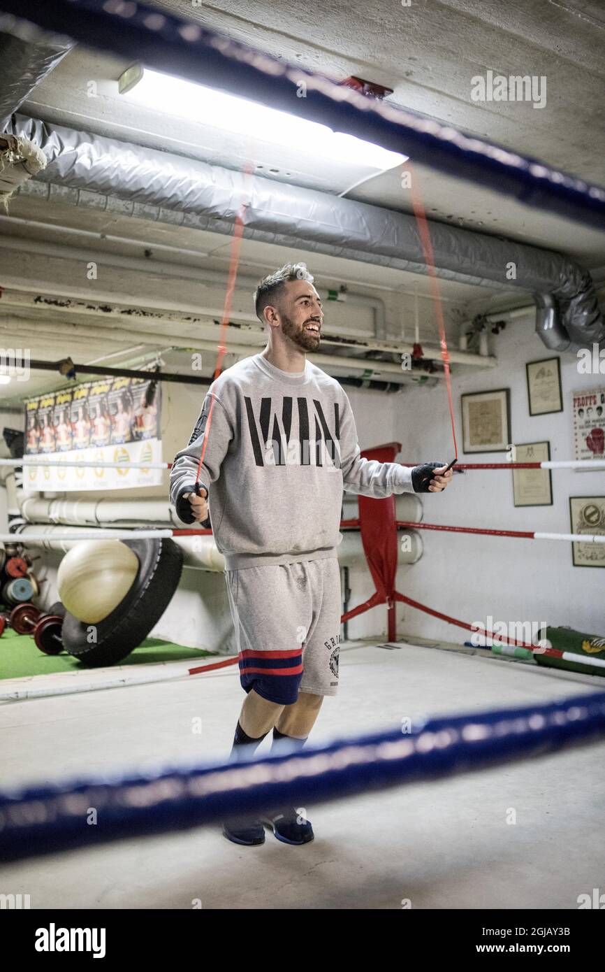 STOCKHOLM 20170927 Spanish boxer Sandor Martin during a traing session