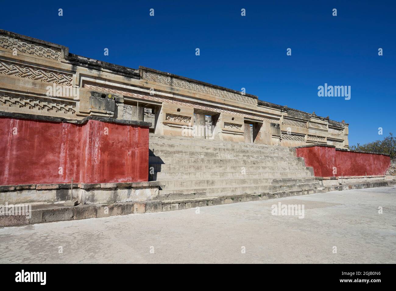 Mexico, San Pablo Villa de Mitla. Mitla is the most important archeological site of Zapotec culture, notable for its intricate mosaic fretwork and geo Stock Photo