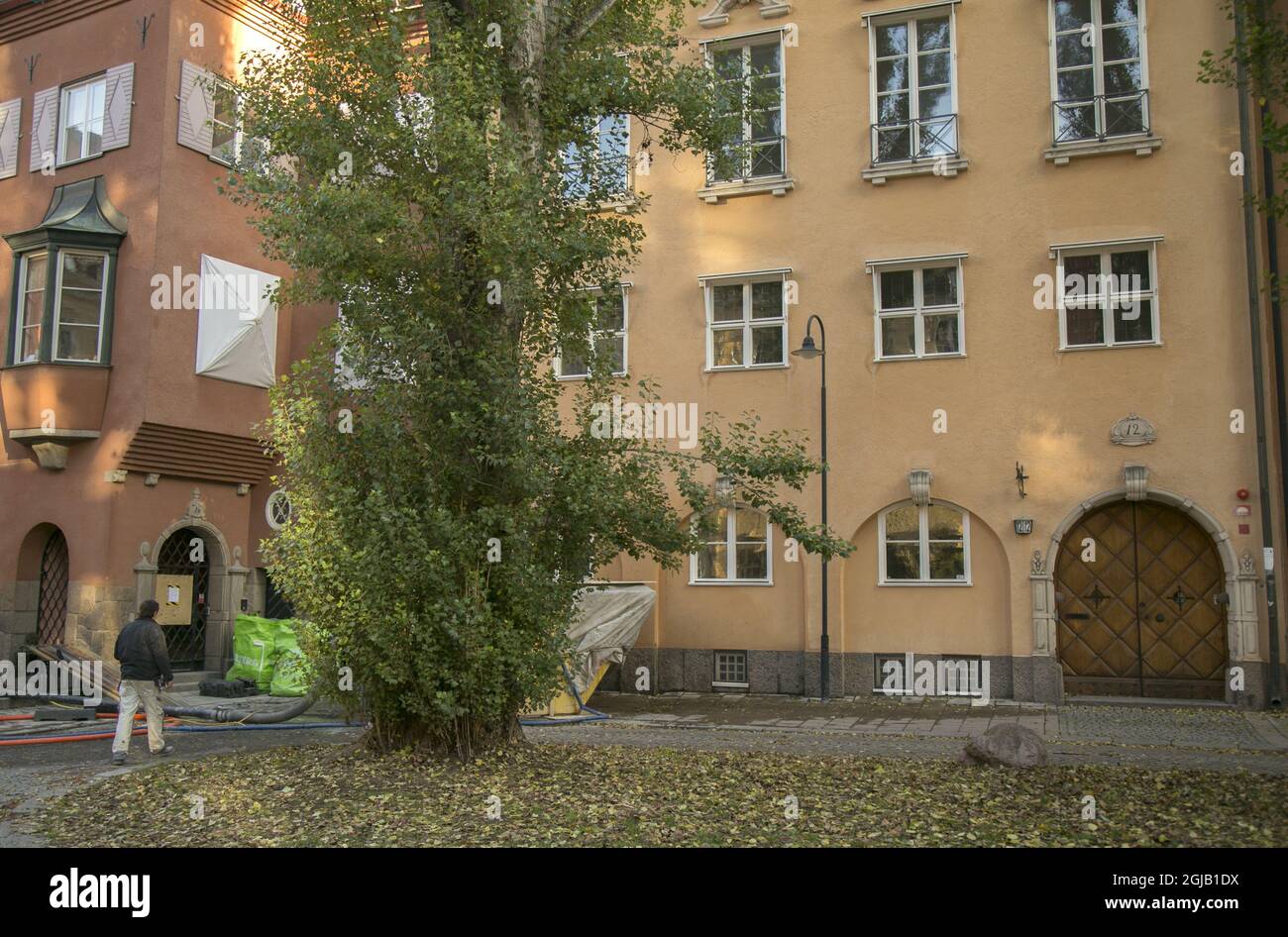 STOCKHOLM 20171114 Exterior of houses along the Tysta gatan street (The  silent street ) located in the exclusive Ostermalm part of Stockholm,  Sweden. Katarina Martinsson, friend of Princess Madeleine,has bought a house