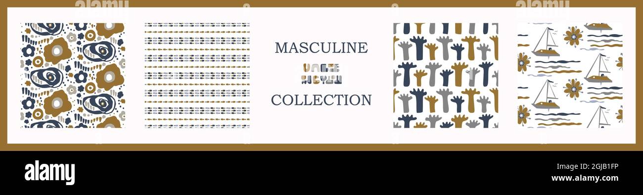 Pattern Paper For Men Masculine geometric digital papers collection. Classic retro geo shape ...