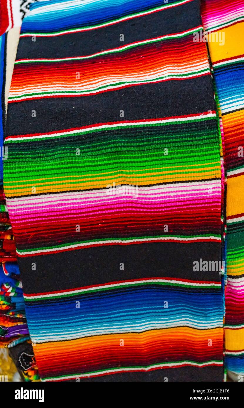 Colorful Mexican blankets, Oaxaca, Mexico Stock Photo Alamy