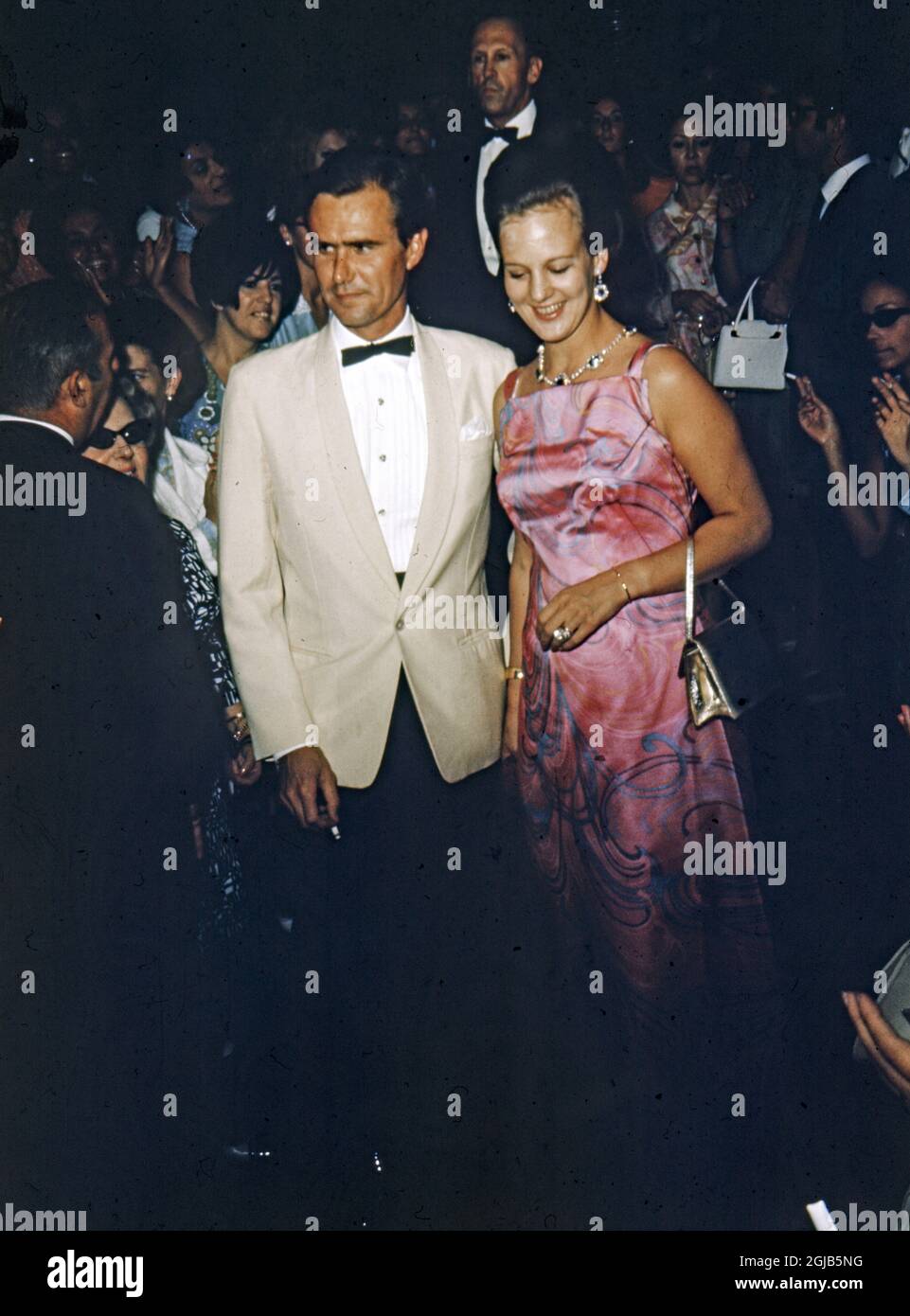 1970 Prince Henrik and Queen Margrehte II during a social event in the 1970th Foto: Gosta Glase / AhlÃ©n & Akerlund / TT / Kod: 4559  Stock Photo