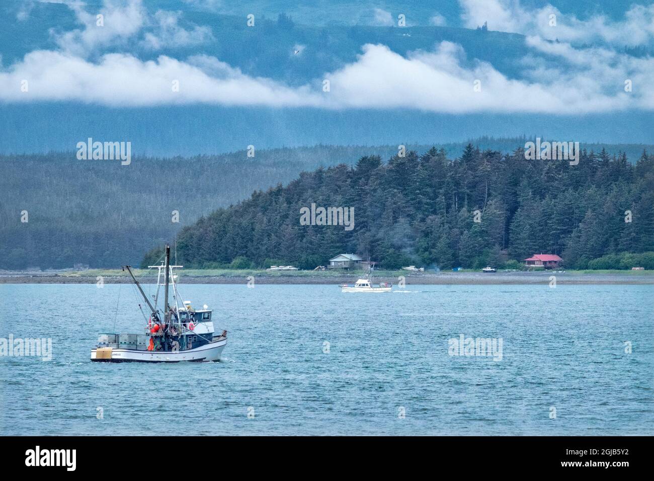Fishing boat, Favorite Channel, Juneau, Alaska, USA Stock Photo
