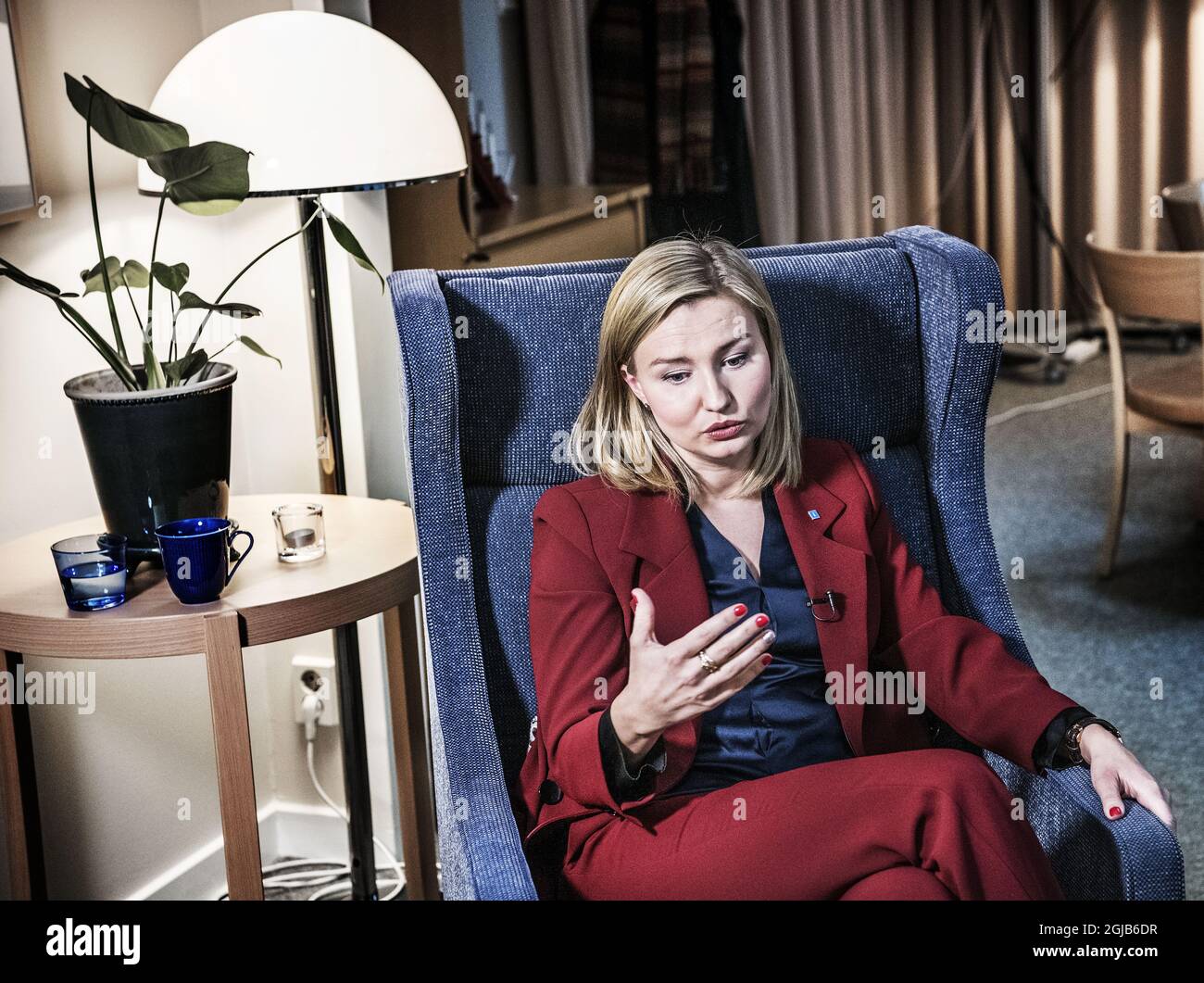 2018-01-18 Ebba Busch Thor, Chairman of the Kristdemokraterna, Sweden's Christian Democratic party Foto: Tomas Oneborg / code 30142  Stock Photo