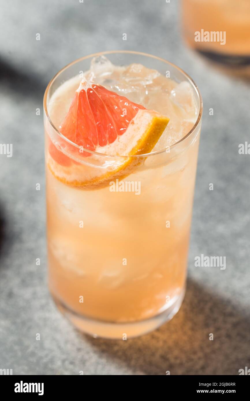 Boozy Refreshing Gin Radler Cocktail with Grapefruit Stock Photo