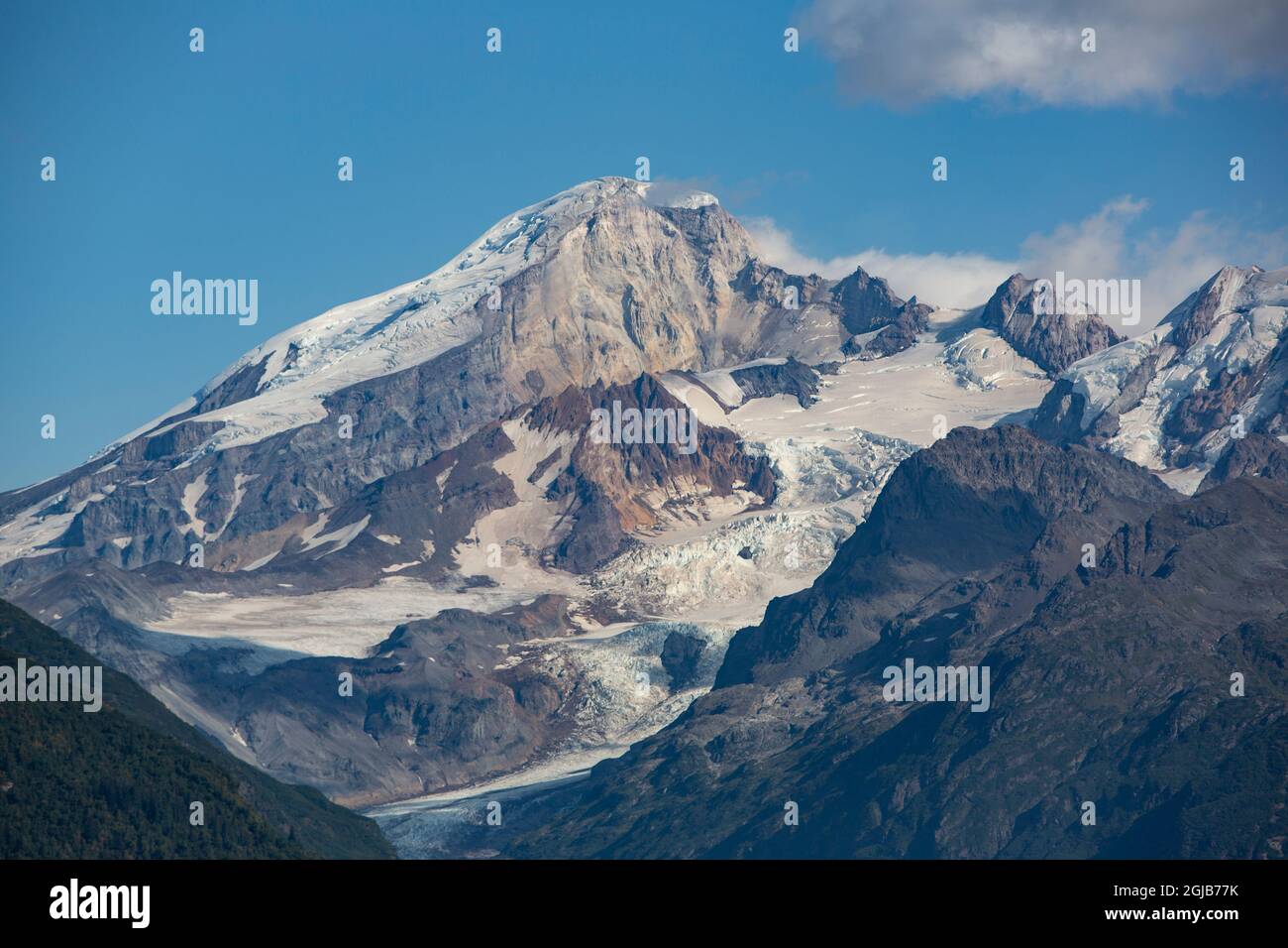 Mount Iliamna, Lake Clark National Park and Preserve, Cook Inlet, Alaska, Mountains, glacier Stock Photo