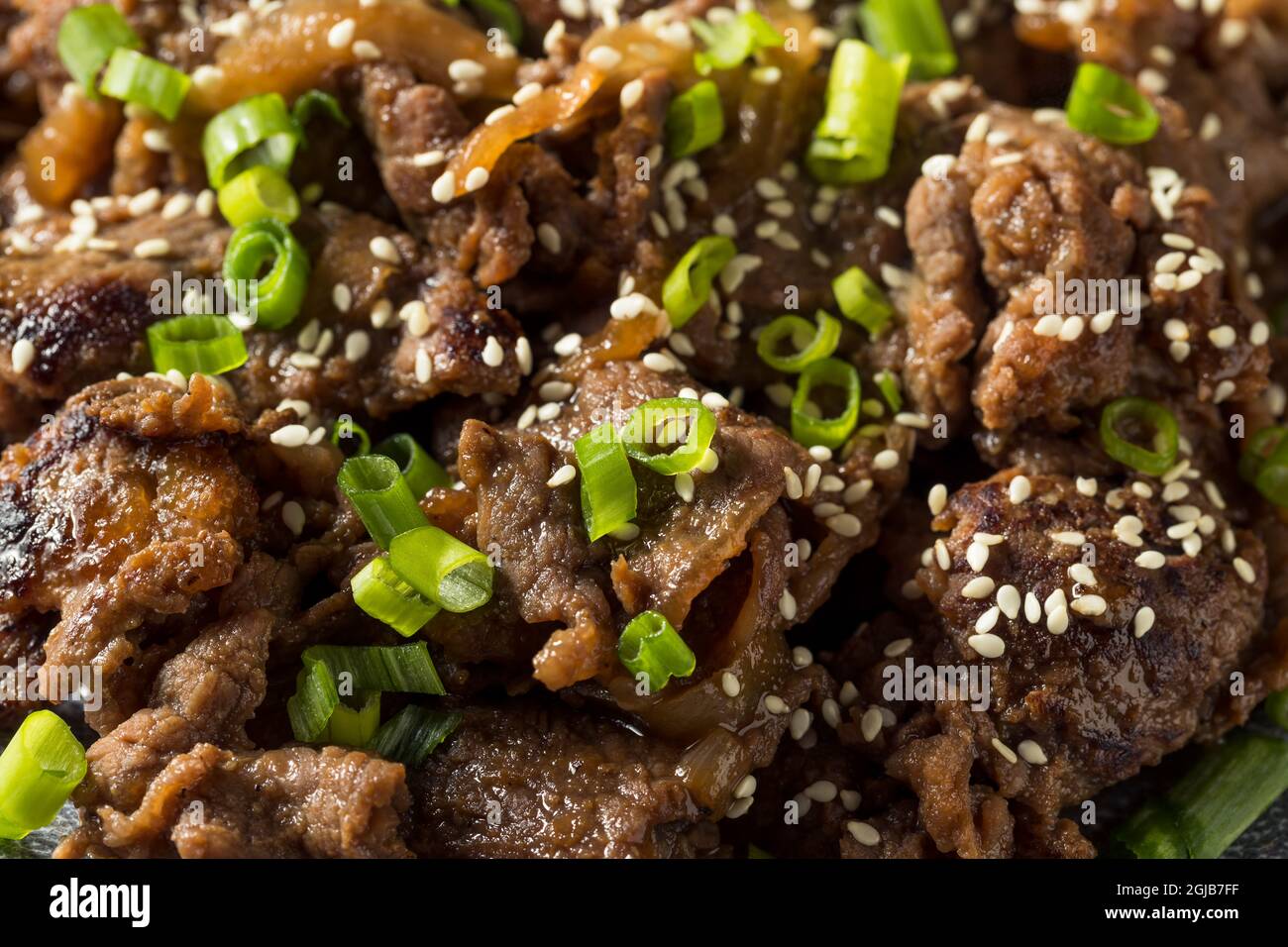 Homemade Korean Beef Bulgogi BBQ with Sesame Seeds Stock Photo Alamy