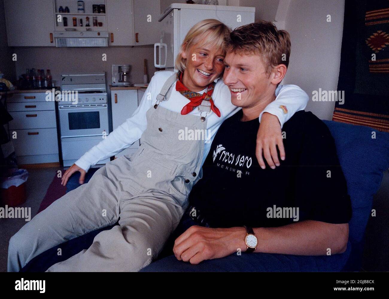 Tore Andre Flo relaxes with his girlfriend Randi Svedal Stock Photo