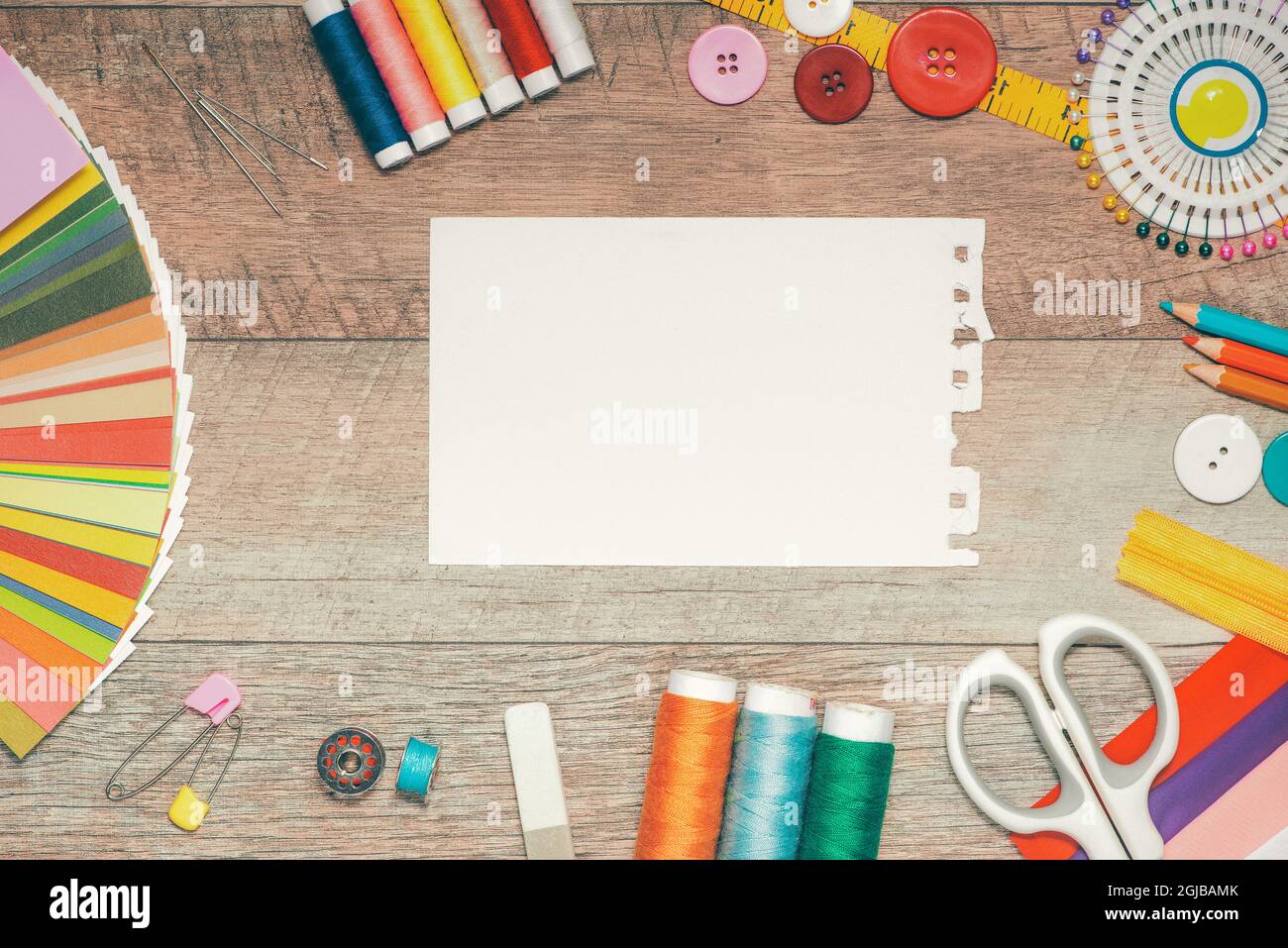 Workplace of fashion designer studio with equipment Stock Photo Alamy