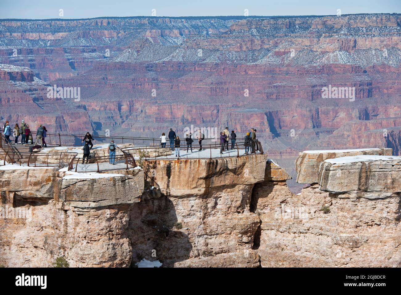 Mather Point, Park Visitors, Grand Canyon National Park, Arizona, USA. (Editorial Use Only) Stock Photo