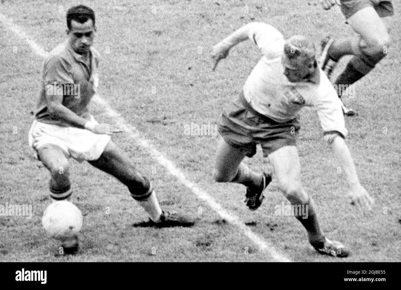 Zagallo and Sven Axbom battle for the ball Stock Photo Alamy