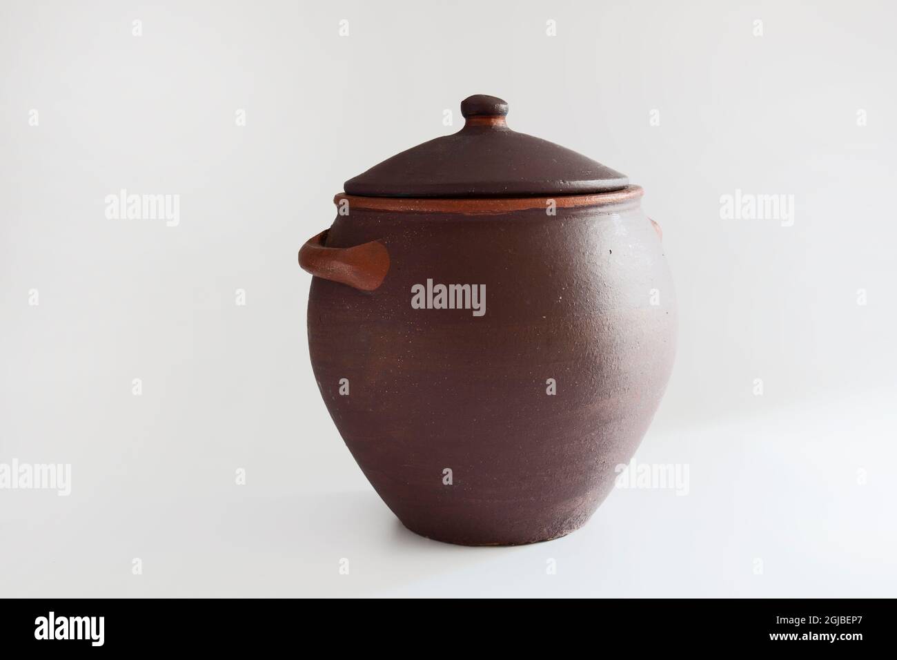 clay pots for storing food isolated white background Stock Photo Alamy