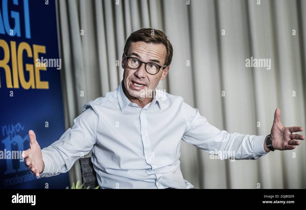 STOCKHOLM 2018-08-23 Ulf Kristersson, Chair of the Moderat party during an interview before the Swedish general elections September 9, 2018 Foto: Tomas Oneborg / SvD / TT / Kod: 30142 ** OUT SWEDEN**  Stock Photo