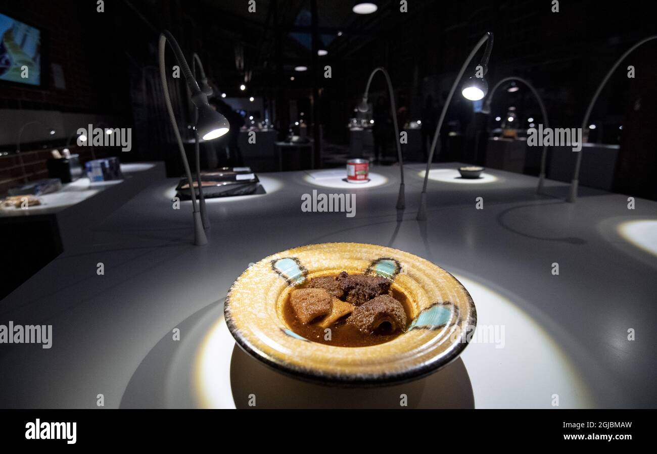 Menudo - beef stomach is displayed at the Disgusting Food Museum in Malmo,  Sweden November 4, 2018. Disgusting Food Museum invites visitors to explore  the world of food and challenge their notions