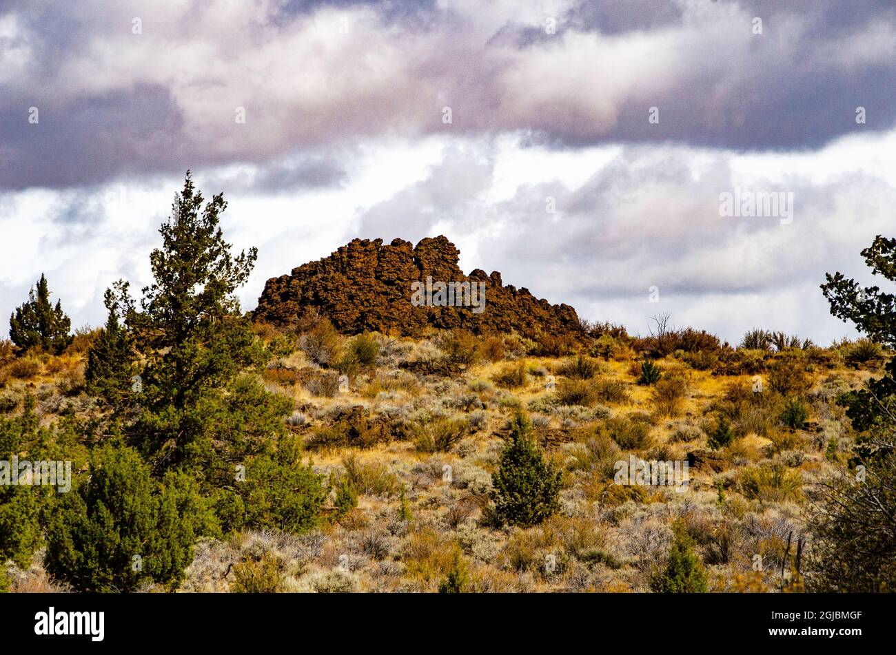 USA, California. Lava Beds National Monument, The Castles Stock Photo