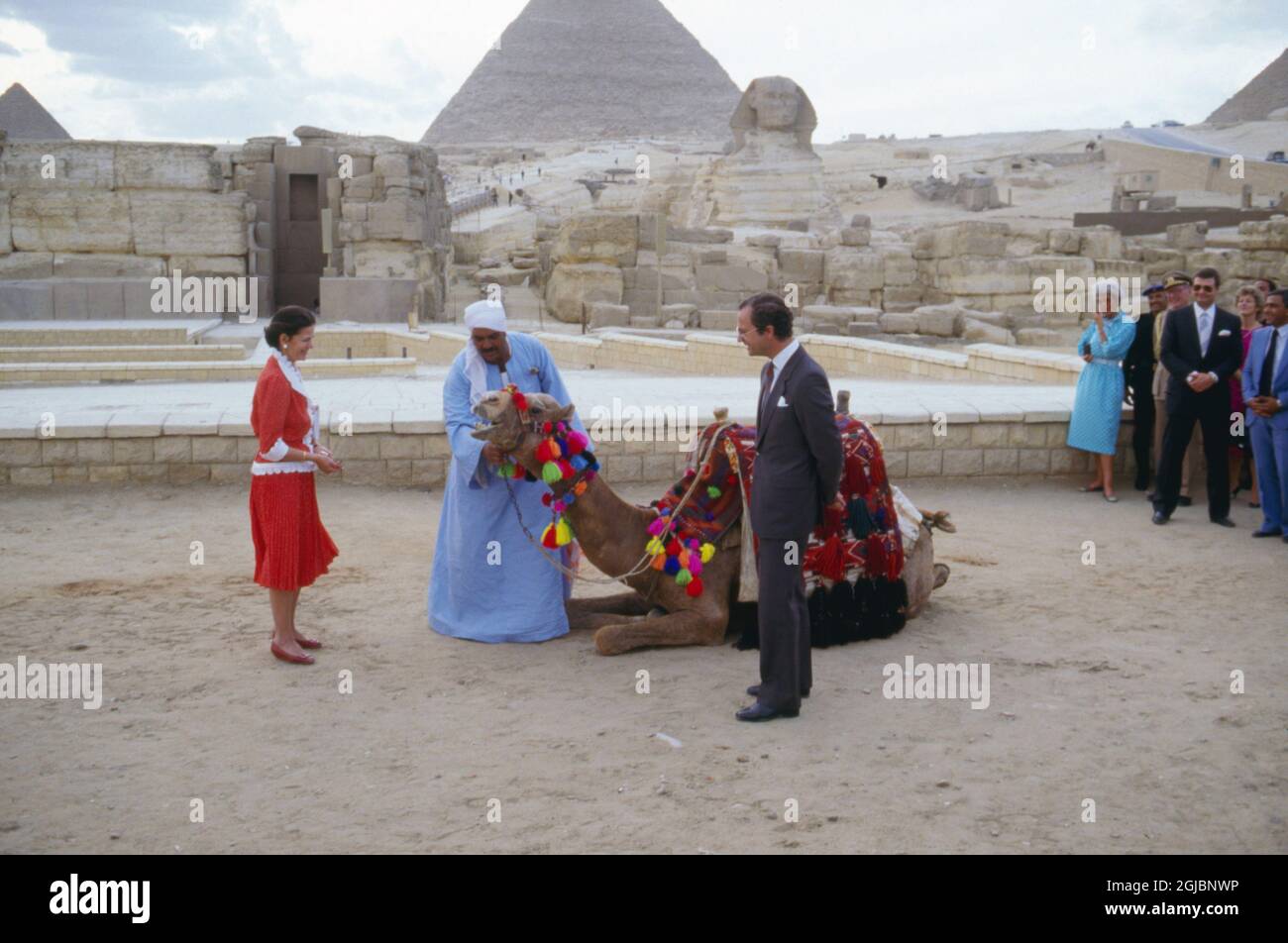 King Carl Gustaf during a State Visit to Egypt 1986 (c) Charles Hammarsten / IBL  Stock Photo