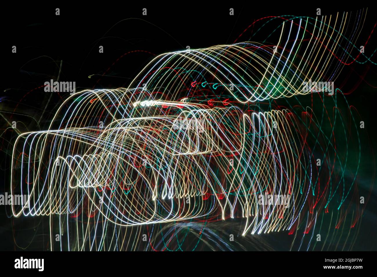 USA, California, Paso Robles. Abstract light painted image at night. Stock Photo