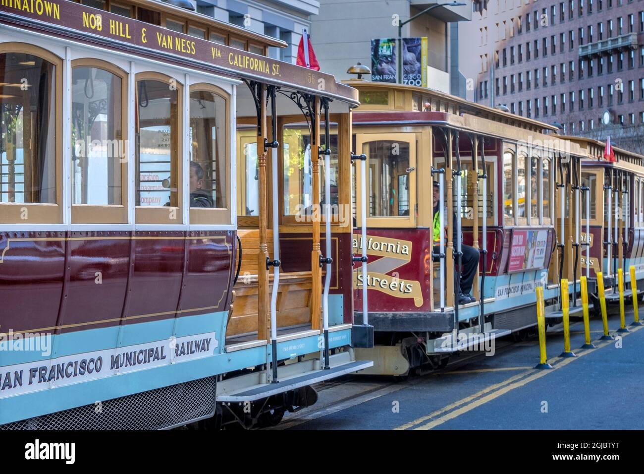Cable car on California Street, San Francisco, California, USA Stock