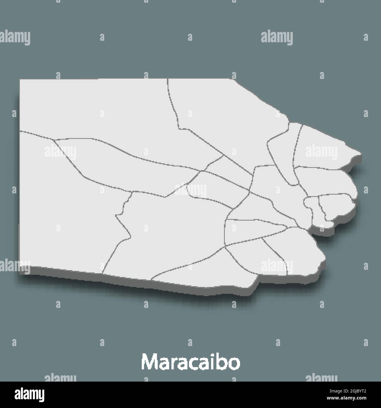 3d isometric map of Maracaibo is a city of Venezuela, vector