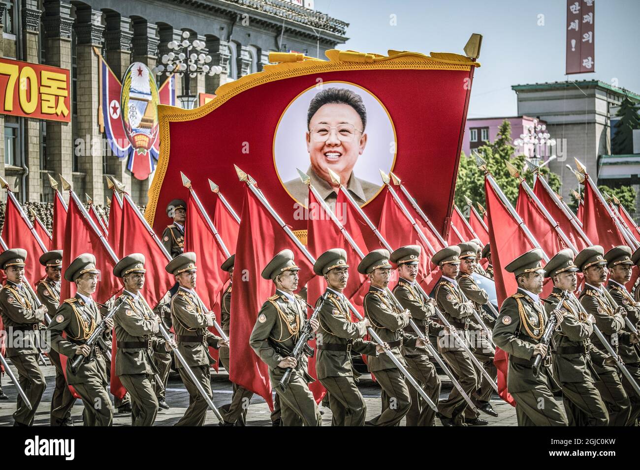 Military parade during North Korea's 70 year anniversary in Pyong Yang Foto: Yvonne Asell / SvD / TT / Kod: 30202 Stock Photo