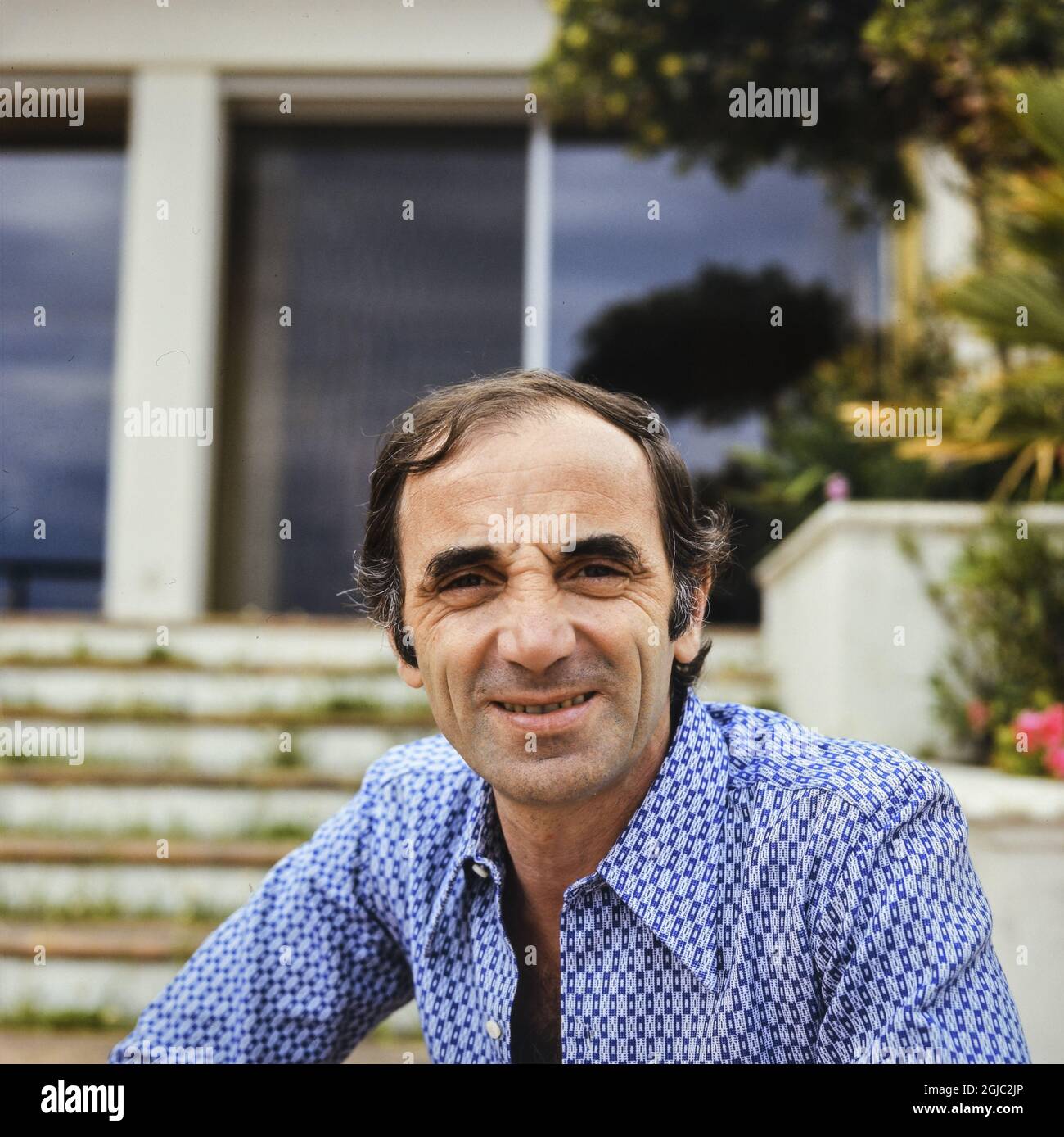 CANNES 1973 French singer Charles Aznavour 1973 in Cannes, France. Photo: Kary Lasch / TT News Agency / Code 4520  Stock Photo