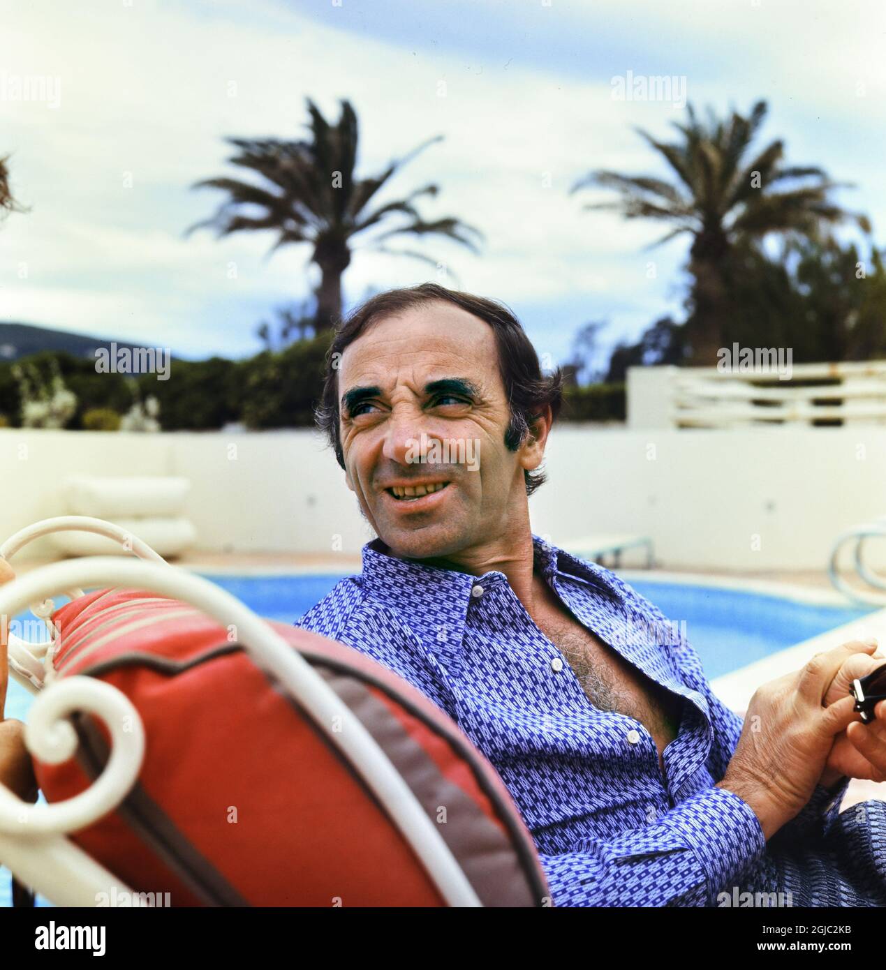 CANNES 1973 French singer Charles Aznavour 1973 in Cannes, France. Photo: Kary Lasch / TT News Agency / Code 4520  Stock Photo