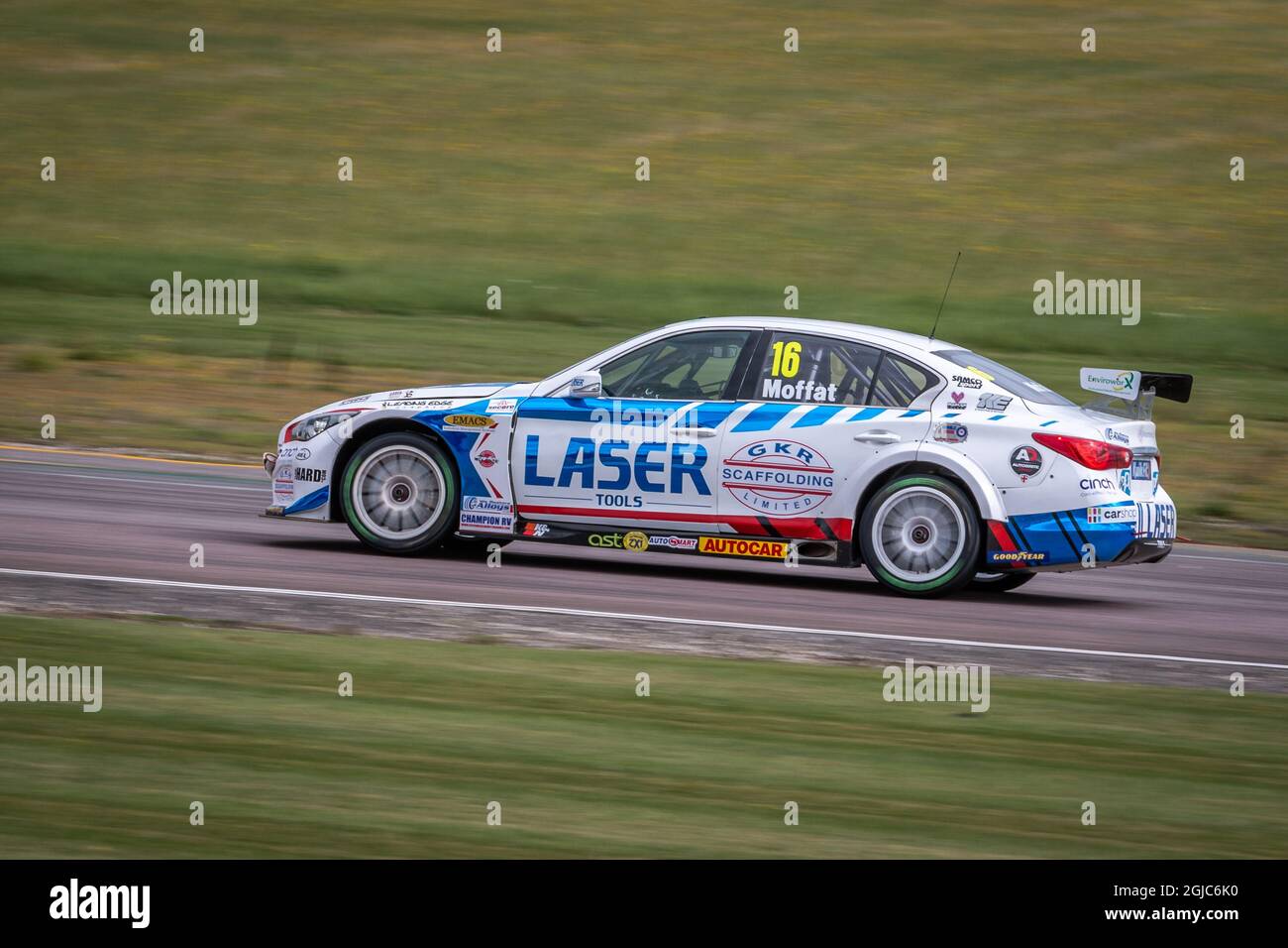 Aiden Moffat in an Infinity Q50 at the BTCC event at Thruxton in August ...