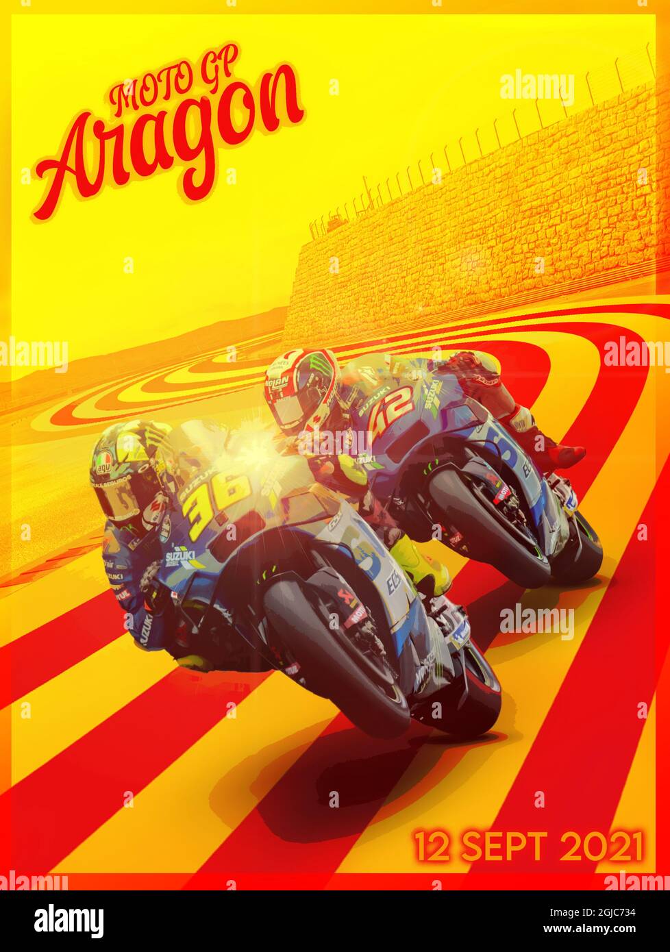 Aragon Moto GP Race Weekend Poster Stock Photo - Alamy