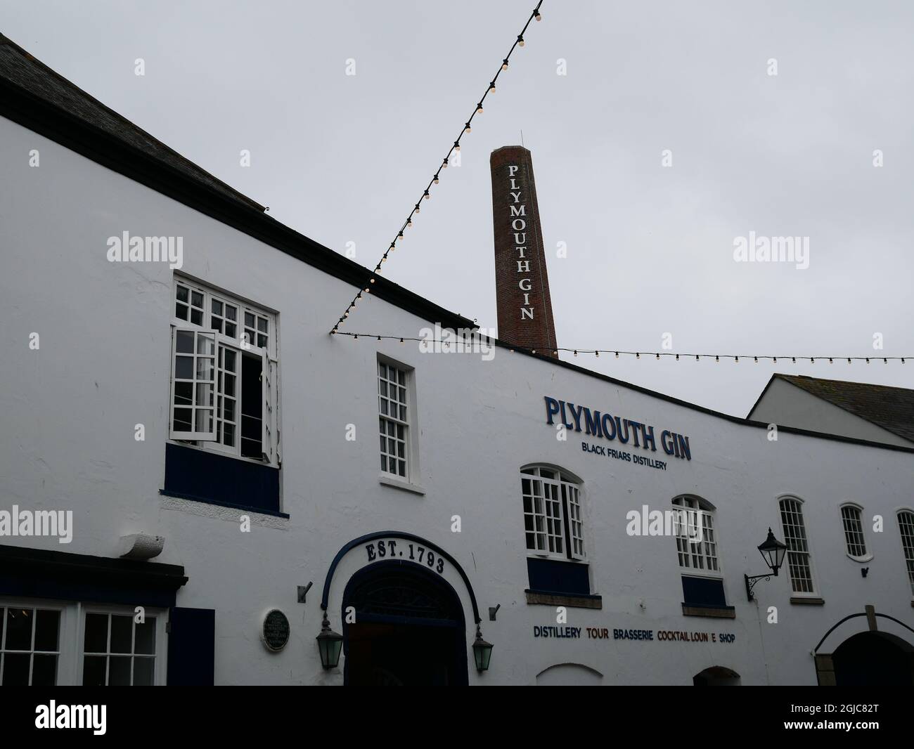 The Plymouth Gin Distillery in the Barbican, Plymouth, Devon, England